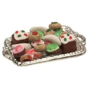 Miniature Rectangular Tray of Christmas Cookies sold at Miniatures 