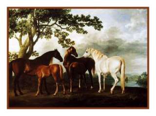 Naturalist Stubbs Mares Foals Counted Cross Stitch Chart Free Ship USA 
