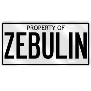  PROPERTY OF ZEBULIN LICENSE PLATE SING NAME