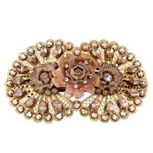 Exquisite Michal Negrin Hair Brooch with Ornate Gold Plated Base 