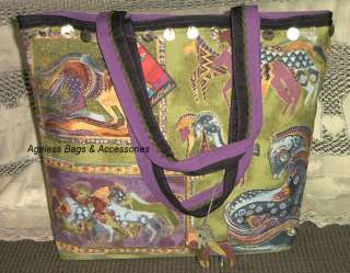 Laurel Burch Mythical Horses Lg Shoulder Tote Hand Bag NEW  