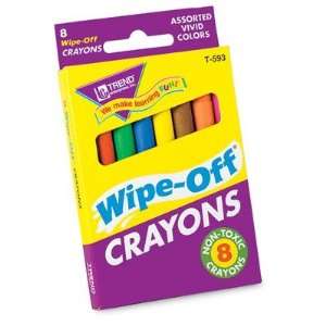  Trend Enterprises T 593 Wipe off Crayons Regular 8/pk 
