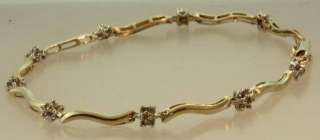   gold .30ct diamond tennis bracelet 5g VS H vintage estate antique 7