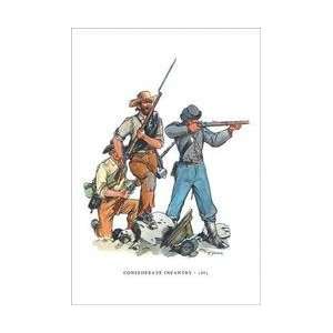  Confederate Infantry 1863 12x18 Giclee on canvas