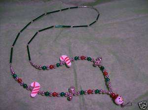 IDBadge Holder Christmas Canes & Sparkle Beads Lanyard  