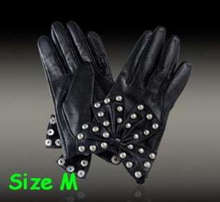 Butterfly and Rivets Lamb Leather Gloves Lady Gaga M  