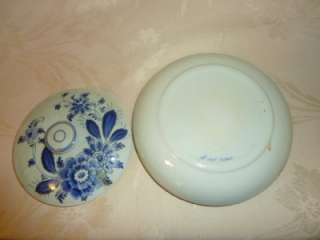 Blue DELFT Covered Dish Bowl Flowers 7 Holland  