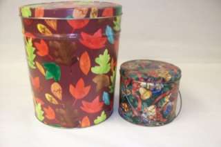   Lot of 2 Tins Yuletide Tin With Handle & Popcorn Factory Tin  