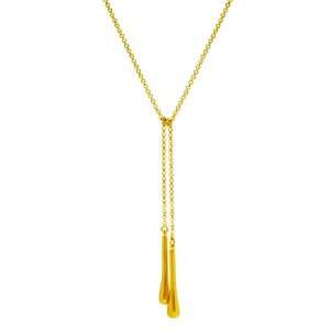   Marie Todd Modern Tear Drop 18K Gold Vermeil Lariat Necklace Jewelry