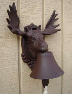 Up for bid is a Heavy Duty Cast Iron Moose Head w/ Antlers Bell