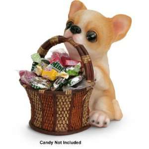  Chihuahua With A Basket Candy/Nuts Holder