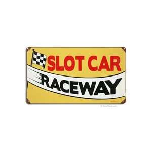 Slot Car Raceway Metal Sign