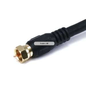   ft RG6 75Ohm Quad Shield CL2 Coaxial F Type Cable   Black Electronics