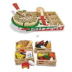  3 Item Bundle Melissa & Doug Pizza Party Playset + Food 