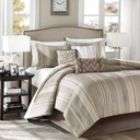 Madison Classics Rollins Taupe Queen 7pcs Jacquard Comforter Set