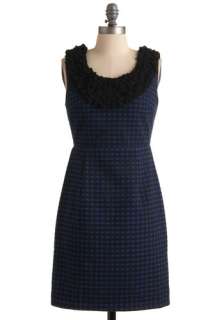 Model Scout Dress   Blue, Checkered / Gingham, Sheath / Shift 