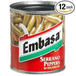 Embasa Serrano Peppers in Escabeche, 7 Ounce Cans (Pack of 12)