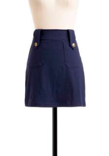 Blue Solid Skirt  Modcloth