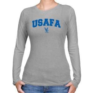  NCAA Air Force Falcons Ladies Ash Logo Arch Long Sleeve 