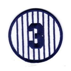 New York Yankees Babe Ruth Retired Number 3 Patch   3 Round  