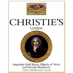 Christies Auction Catalog TITLED Important Gold Boxes, Objects of 