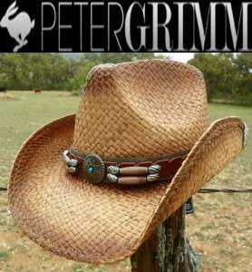 NEW Peter Grimm Headwear CONTRABAND Western Beach Straw Cowboy Hat NWT 