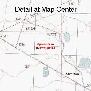  USGS Topographic Quadrangle Map   Cyclone Draw, Wyoming 