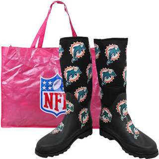 Cuce Shoes Miami Dolphins Womens Enthusiast Rain Boot   