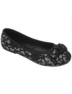 Wide width overlay ballet flat with non slip sole  Lane Bryant