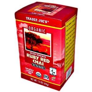 Trader Joes Spiced Rooibos Ruby Red Chai, 20 Tea Bags  