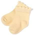 Jefferies Socks Organic Cotton Scalloped Anklet   Lemon, 1 3 Months