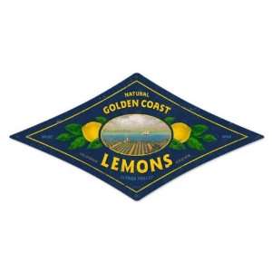  Golden Coast Lemons Food and Drink Diamond Metal Sign 