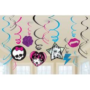 Lets Party By Amscan Monster High Value Pack Hanging Swirl Decorations 