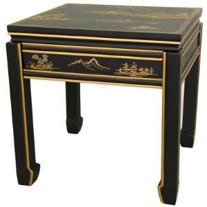  Oriental Furniture LCQ SQST BLS Square Ming Table in Black 