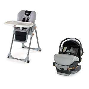  Chicco High Chair & Key Fit Car Seat in Romantic Baby