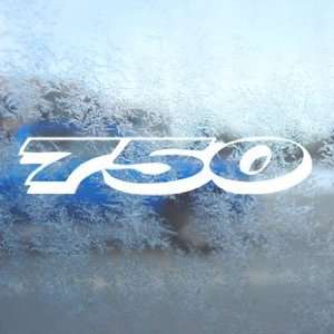  750 CC Motorcycle White Decal Numbers Bike Window White 
