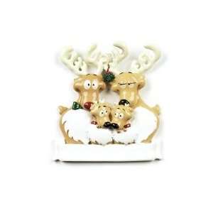 8173 4 Reindeer Family Personalized Christmas Ornament  