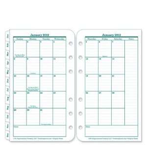   Two Page Monthly Calendar Tabs   Jan 2012   Dec 20