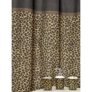 Famous Home Fashions Leopard Bath Accessory Set, Brown, 16 Piece 