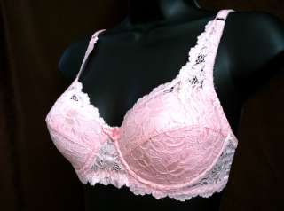 Underwired Baby Pink Lace Padded Bra 34B   40D  