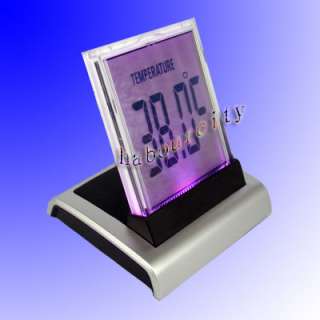 COLOR LED CHANGE DIGITAL LCD THERMOMETER ALARM CLOCK  