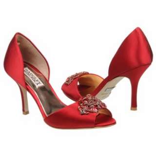 Womens Badgley Mischka Salsa Red Satin Shoes 