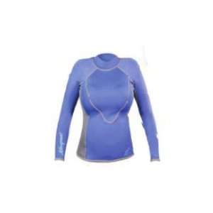  1.5mm XSPAN Womens Long Sleeve Top Wetsuit in Blue Size 