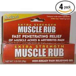  Budpak Extra Strength Muscle Rub 1.25 Oz / 35 G (Pack of 4 