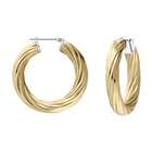   hoop earrings 14k gold white gold polished satin twisted hoop earrings