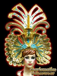 GOLD Drag Queen Pageant CABARET EGYPT CRYSTAL HEADDRESS  