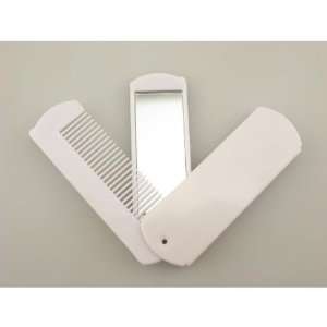  White Travel Comb With Mirror Case Pack 24   683214 