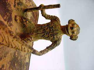   ART Primitive Tooled Bronze NAGALAND India Statue Hunting Scene  