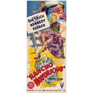  Rancho Notorious (1952) 13x30 Australian Daybill Poster 