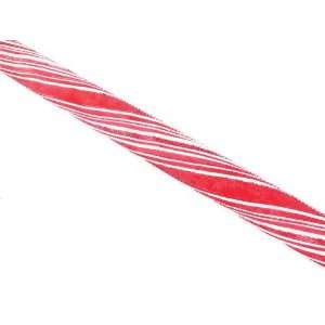  Christmas Traditions Red Candy Striped Wired Ribbon 1.5 x 